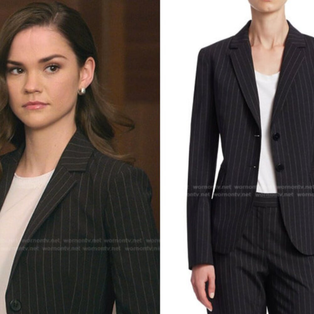 NEW Theory Carissa Pinstripe Wool Blazer (Worn on The Fosters)